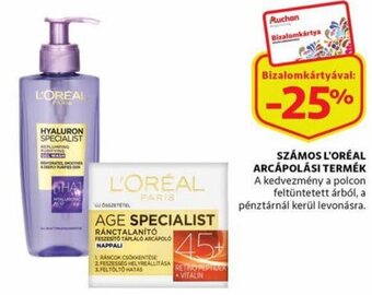 Auchan Számos L'oréal arcápolási termék ajánlat