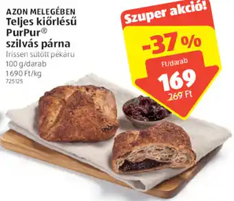Azon Melegében Teljes kiőrlésű PurPur szilvás párna 100 g