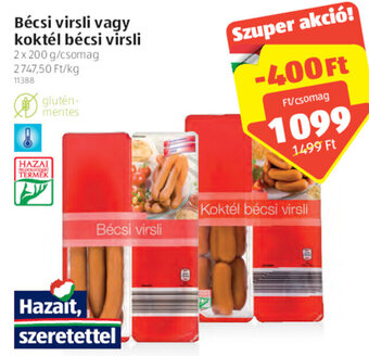 ALDI Bécsi virsli vagy koktél bécsi virsli 2 x 200 g ajánlat
