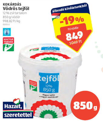 ALDI Kokárdás Vödrös tejföl 850 g ajánlat