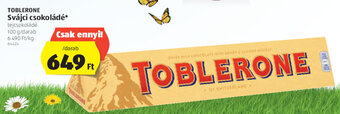 ALDI Toblerone Svájci csokoládé 100 g ajánlat