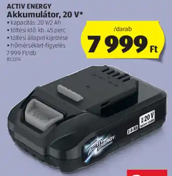 ALDI Activ Energy Akkumulátor 20 v 1 db ajánlat