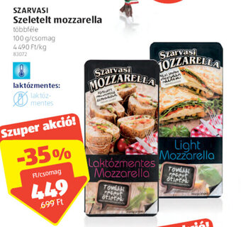 ALDI Szarvasi Szeletelt mozzarella 100 g ajánlat
