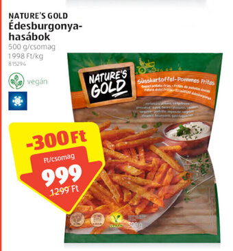 ALDI Nature's Gold Édesburgonya- hasábok 500 g ajánlat