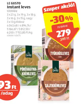 Le Gusto Instant leves 3 x 13 g - 3 x 23 g