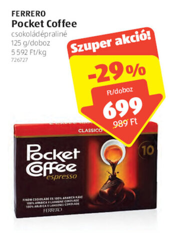 ALDI Ferrero Pocket coffee 125 g ajánlat