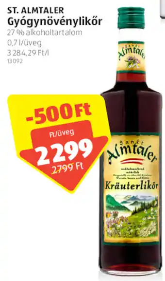 ALDI St. Almtaler Gyógynövénylikőr 0,7 l ajánlat