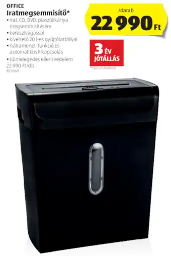 ALDI Office Iratmagsemmisítő 1 db ajánlat