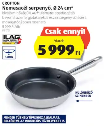 ALDI Crofton Nemesacél serpenyő 24 cm 1 db ajánlat