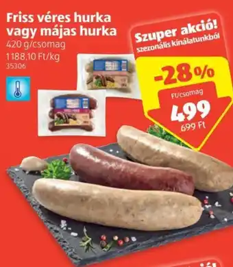 Friss véres hurka vagy májas hurka 420 g