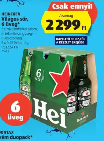 ALDI Heineken Világos sör 6 üveg ajánlat
