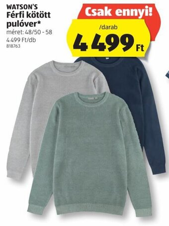 ALDI Watson's Férfi kötött pulóver 1 db ajánlat