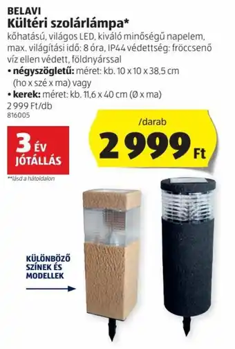 ALDI Belavi Kültéri szolárlámpa 1 db ajánlat