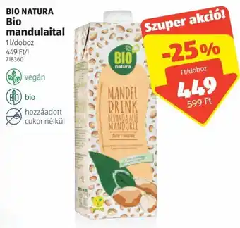 Bio Natura Bio mandulaital 1 l
