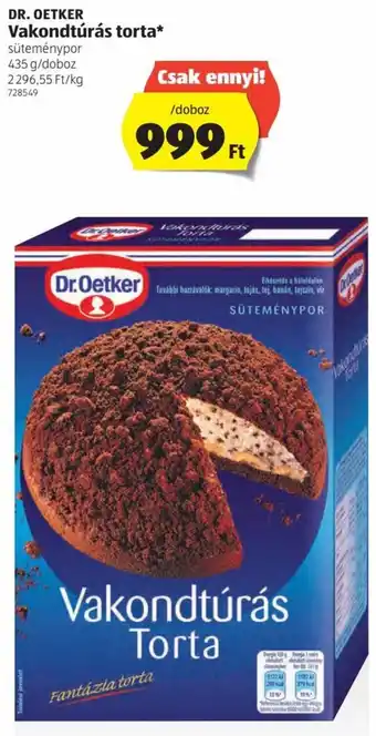 Dr.Oetker Vakondtúrás torta 1 db