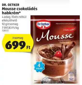 ALDI Dr.Oetker Mousse csokoládés habkrém 92 g ajánlat