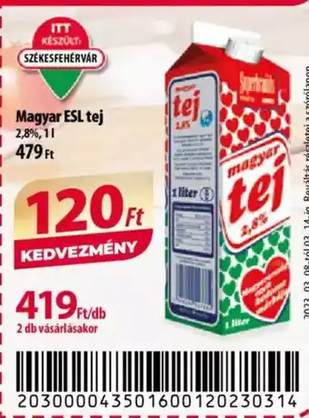 Coop Magyar esl tej 2,8% 1 l ajánlat