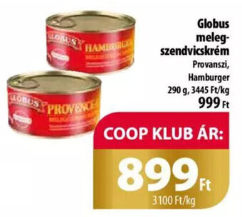 Coop Globus melegszendvicskrém 290 g ajánlat