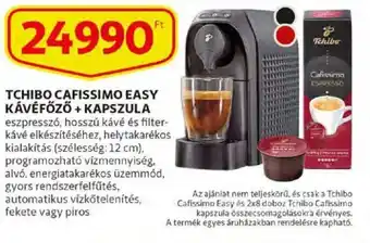 Auchan Tchibo Cafissimo easy kávéfőző + kapszula 1 db ajánlat