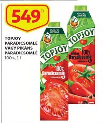 Auchan Topjoy Paradicsomlé vagy pikáns paradicsomlé 1 l ajánlat