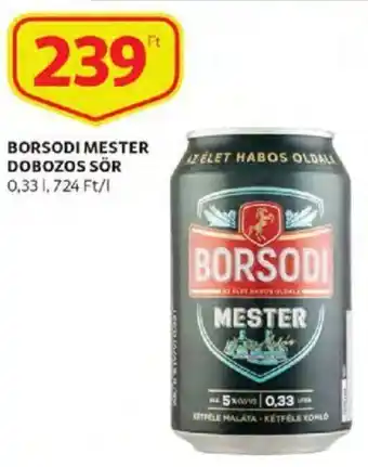 Auchan Borsodi Mester dobozos sör 0,33 l ajánlat