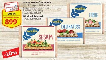 Auchan Wasa Ropogós kenyér 200 / 275 g ajánlat