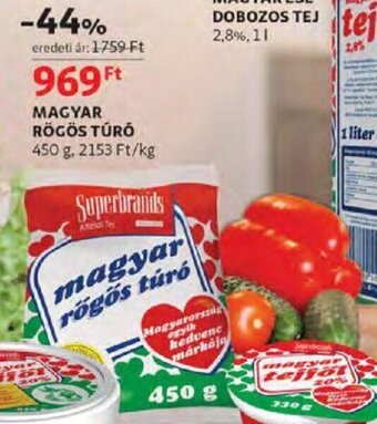 Auchan Magyar Rögös túró 450 g ajánlat