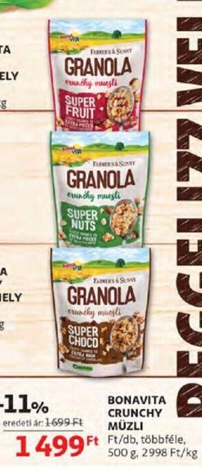 Auchan Bonavita Crunchy müzli 500 g ajánlat