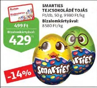 Auchan Smarties Tejcsokoládé tojás 50 g ajánlat