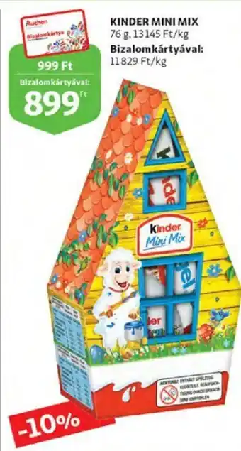 Auchan Kinder Mini mix 76 g ajánlat