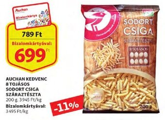 Auchan Auchan Kedvenc 8 tojásos sodort csiga száraztészta 200 g ajánlat