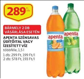Apenta Szénsavas üdítőital vagy ízesített víz 1,5 l