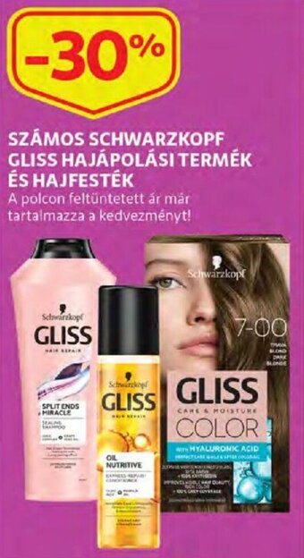 Auchan Számos Schwarzkopf Gliss hajápolási termék és hajfesték ajánlat