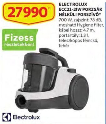Auchan Electrolux ecc21-2iw porzsák nélküli porszívo 1 db ajánlat