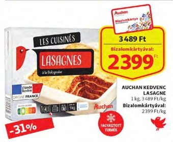 Auchan Auchan Kedvenc lasagne 1 kg ajánlat