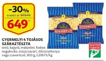 Auchan Gyermelyi 4 tojásos száraztészta 500 g ajánlat