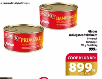 Coop Globus Melegszendvicskrém 290 g ajánlat