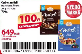 Coop Cerbona müzli 200 g ajánlat