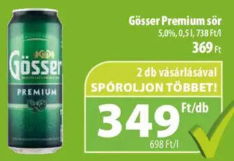 Coop Gösser Premium sör 5% 0,5 l ajánlat