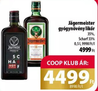Coop Jägermeister gyógynövény likőr 0,5 l ajánlat