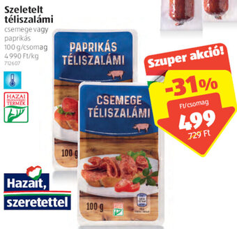 ALDI Szeletelt Téliszalámi 100 g ajánlat