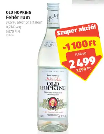Old Hopking Fehér rum 37,5% 0,7 l