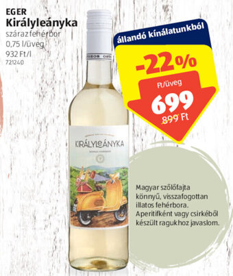 ALDI Eger Királyleányka 0,75 l ajánlat