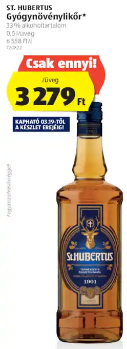 ALDI St.Hubertus gyógynövénylikőr 0,5 l ajánlat