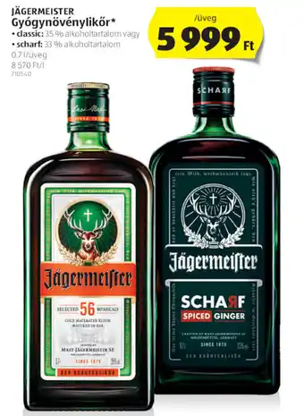 ALDI Jägermeister gyógynövénylikőr 0,7 l ajánlat