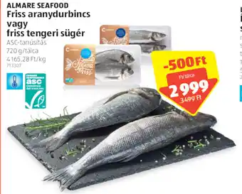 ALDI Almare Seafood Friss aranydurbincs vagy friss tengeri sügér 720 g ajánlat