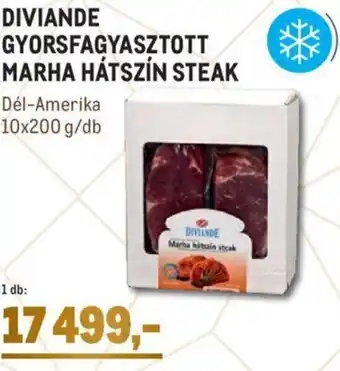 Metro Diviande Gyorsfagyasztott marha hátszín steak 10 x 200 g ajánlat