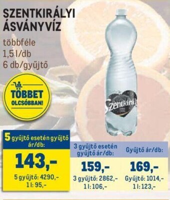 Metro Szentkirályi ásványvíz 1,5l ajánlat