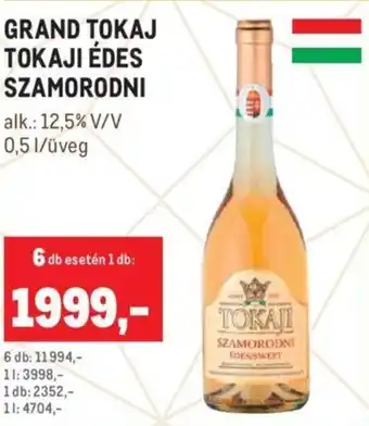 Metro Grand Tokaj tokaji édes szamorodni 0,5 l ajánlat