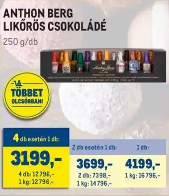 Metro Anthon Berg likőrös csokoládé 250 g ajánlat